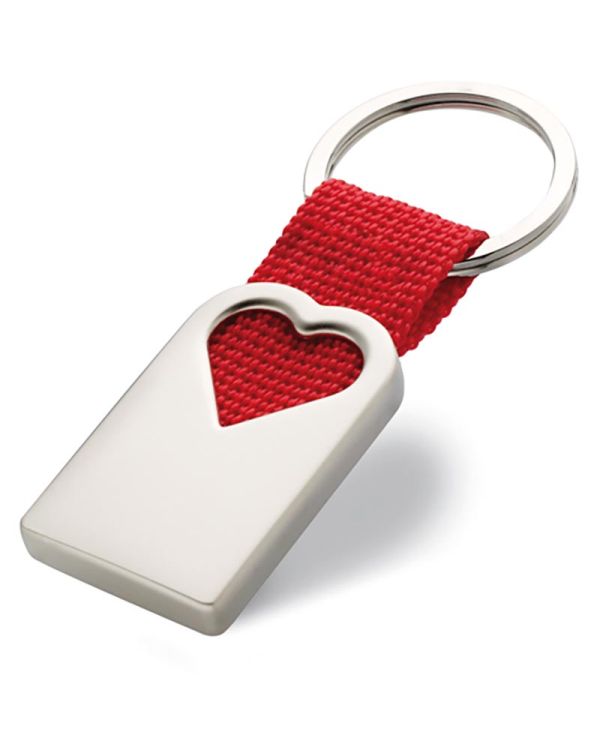 "Bonheur" Heart Metal Key Ring