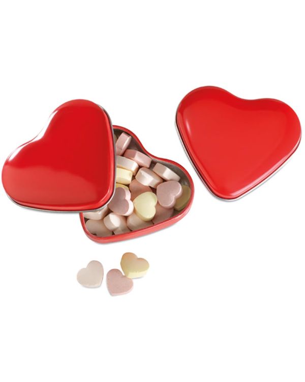 "Lovemint" Heart Tin Box With Candies
