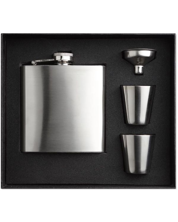 Slimmy Flask Set Slim Hip Flask With 2 Cups Set