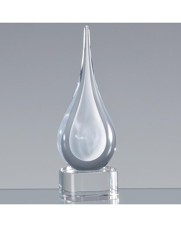 18cm Handmade Crystal White Teardrop Award