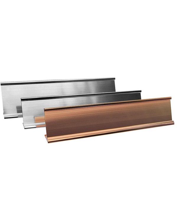 Desktop Aluminium Nameplate Holder Single Sided - 8" x 1.5"