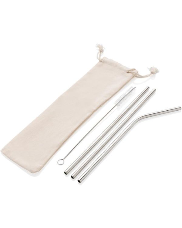 Reusable Stainless Steel 3 Pcs Straw Set