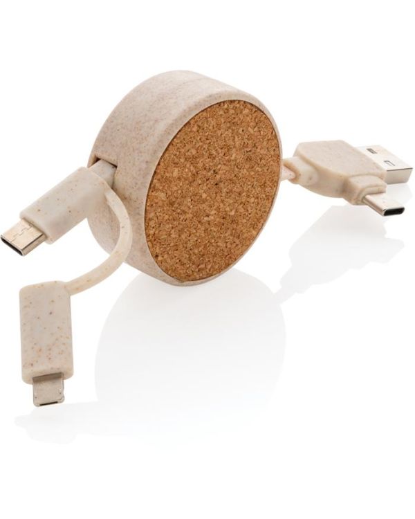 Cork And Wheat 6-In-1 Retractable Cable