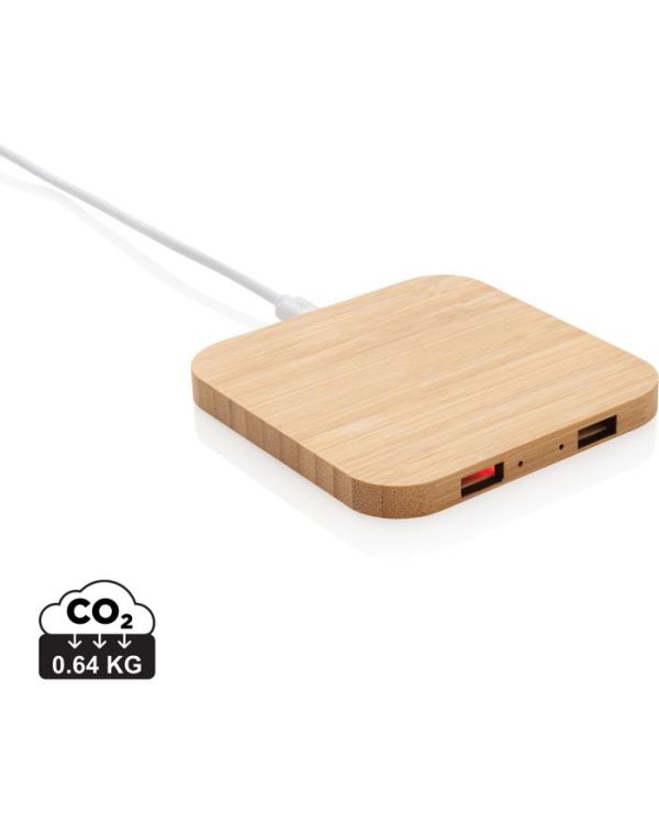 Bamboo 5W Wireless Charger With USB
