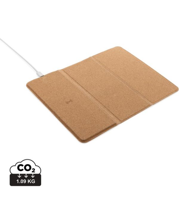 FSC 10W Wireless Charging Cork Mousepad And Stand