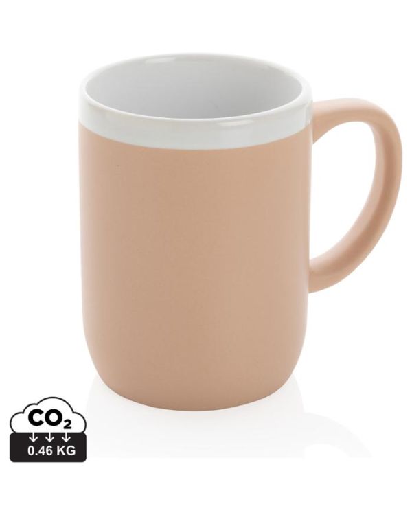 Ceramic Mug With White Rim