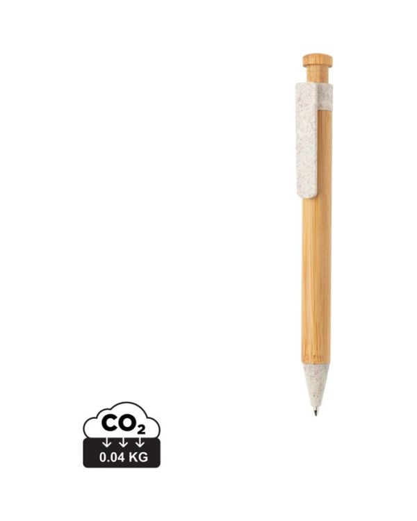Bamboo Pen With Wheatstraw Clip