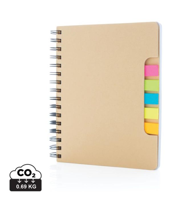 A5 Kraft Spiral Notebook With Sticky Notes