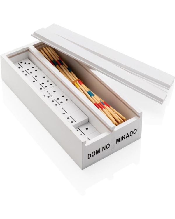 Deluxe Mikado/Domino In Wooden Box