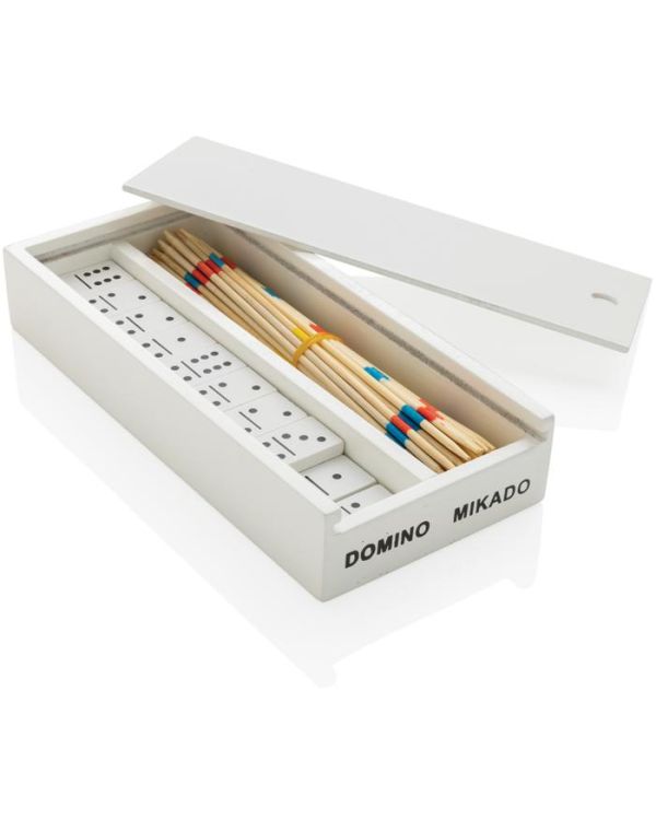Deluxe Mikado/Domino In Wooden Box