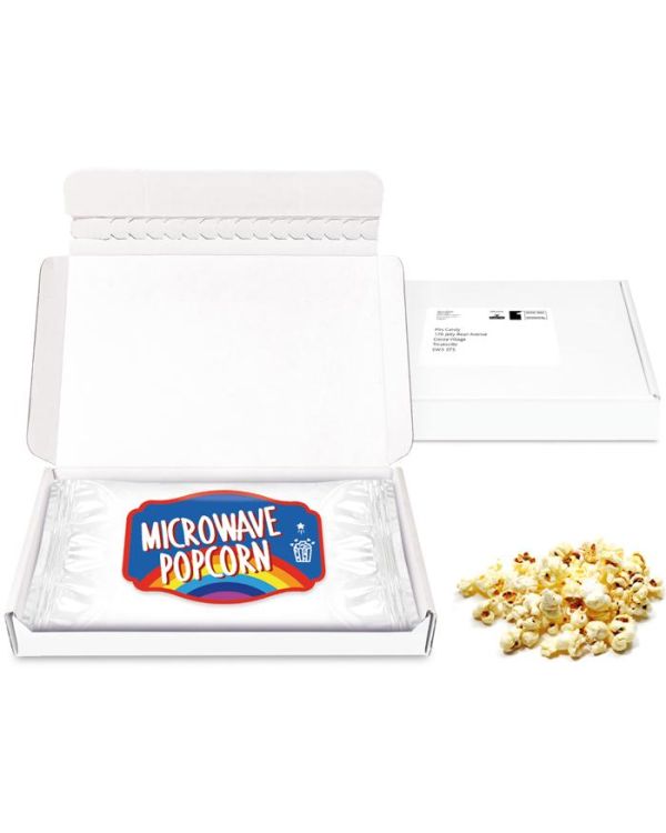 Postal Packs - Midi Postal Box - Microwave Popcorn - PAPER LABEL