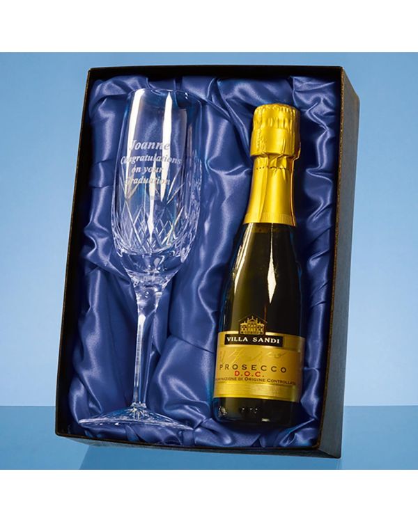 Blenheim Single Champagne Flute Gift Set with a 20cl Bottle of Prosecco
