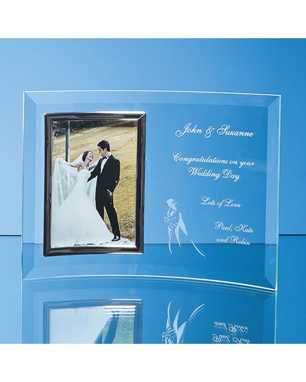 Bevelled Glass Crescent Frame for 5" x 7" Portrait Photo