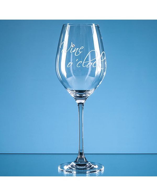 360ml 'Wine o'clock' Diamante Wine Glass