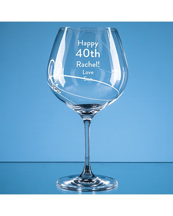 610ml Diamante Petit Gin Glass with Heart Design