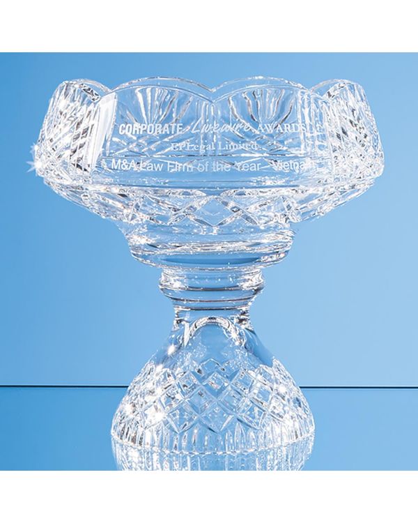 20cm Lead Crystal Scalloped Footed Bowl