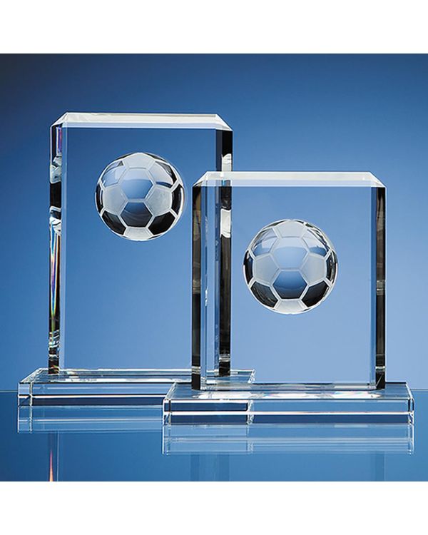 15cm Optical Crystal Football Rectangle Award