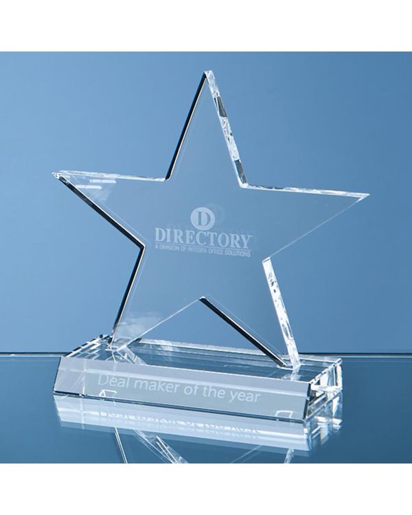11cm Optical Crystal 5 Pointed Star on Base Award