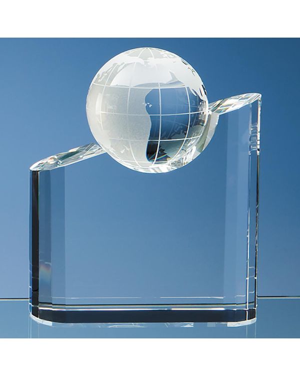 18cm Optical Crystal Globe Mountain Award