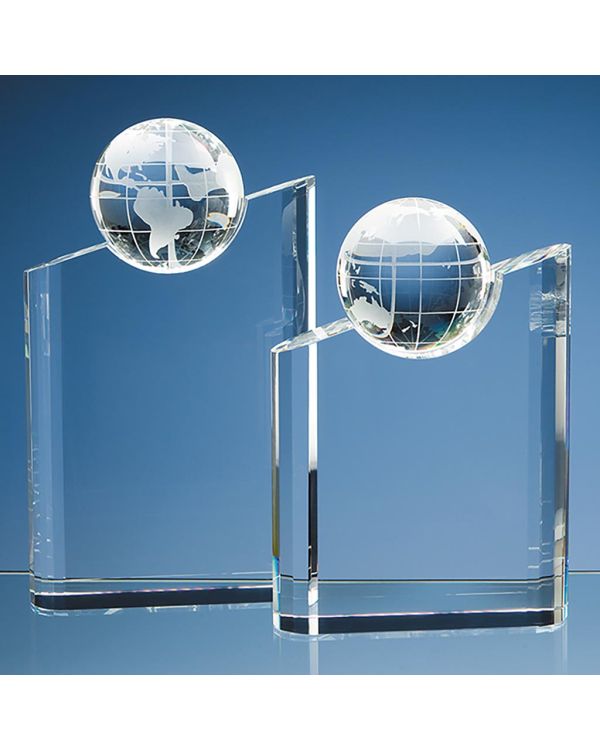 21.5cm Optical Crystal Globe Mountain Award