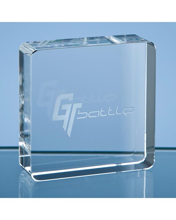 6cm Optical Crystal Square Paperweight