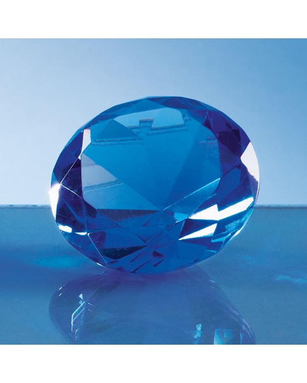 6cm Optical Crystal Blue Diamond Paperweight