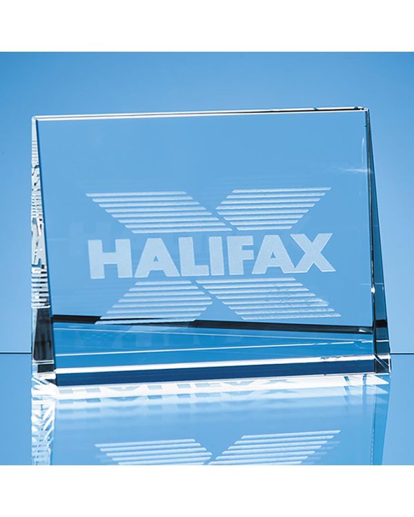 8cm Optical Crystal Horizontal Wedge Paperweight
