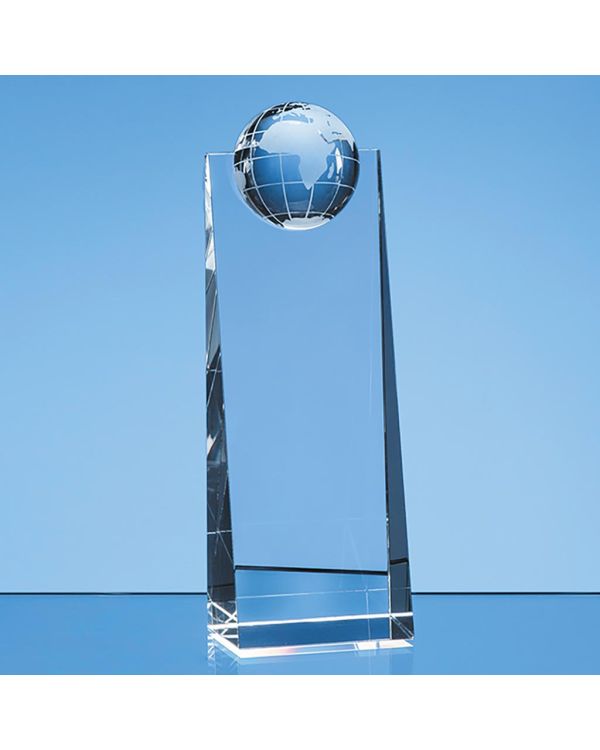 21cm Optical Crystal Globe Rectangle Award