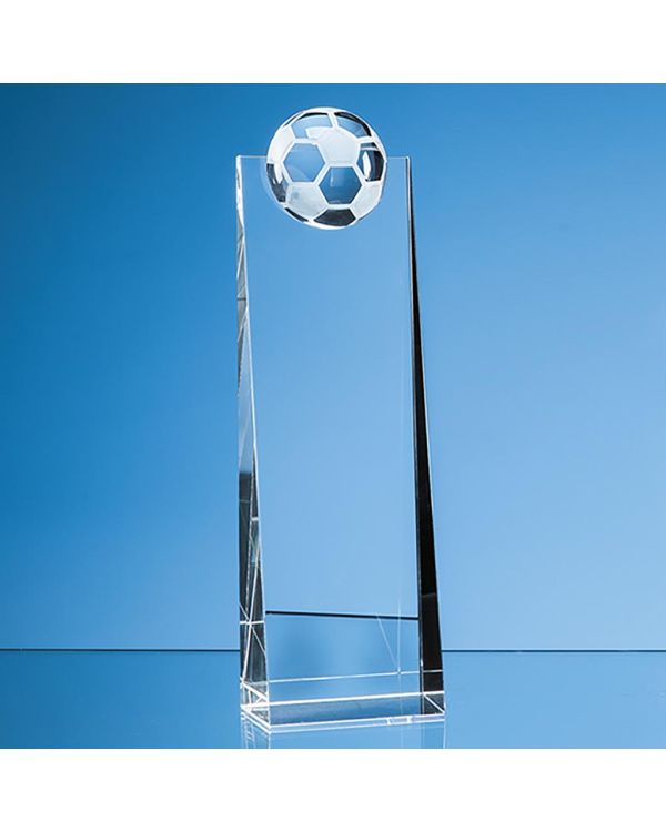 24cm Optical Crystal Football Rectangle Award