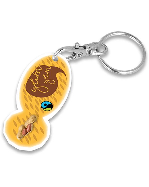 Recycled New Pound Trolley Stick Oval Keyring