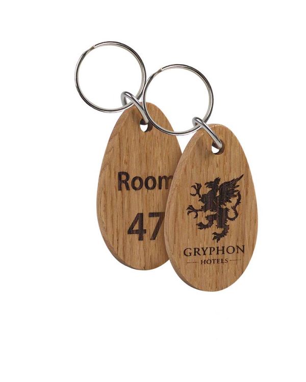 Real Wood Double Sided Engraved Keyrings, Small