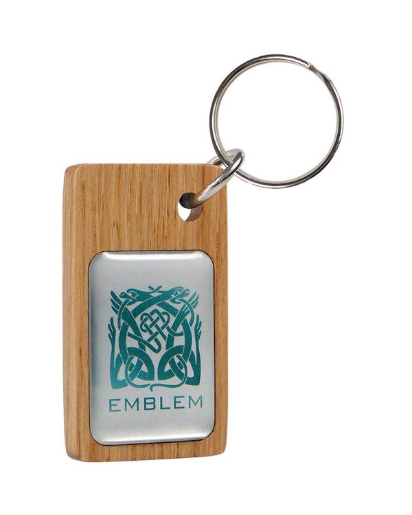 Real Wood Single Sided Keyring With Metal Insert
