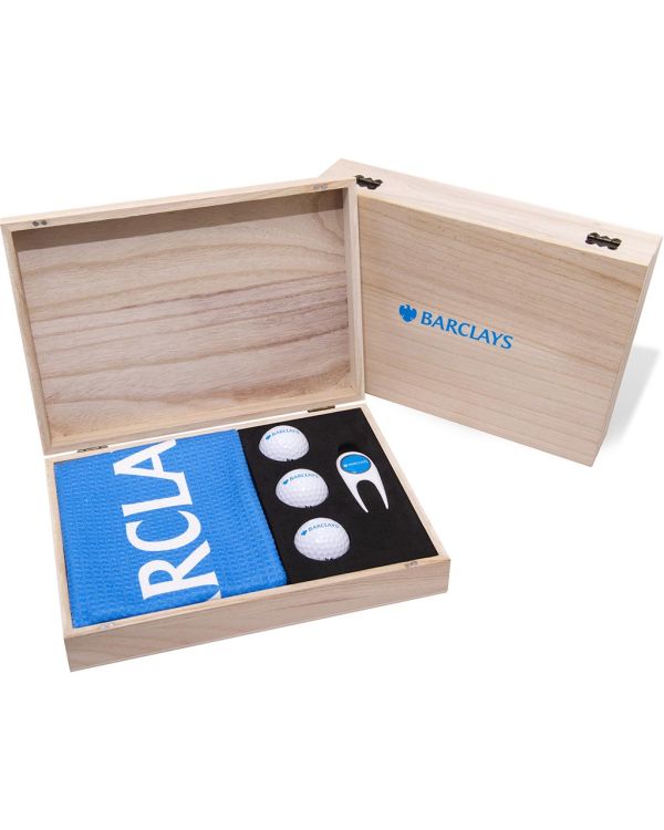 Wooden Contemporary Golf Presentation Gift Box