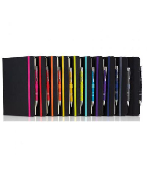 Deniro A5 Lined Soft Touch PU Notebook & Pen Set
