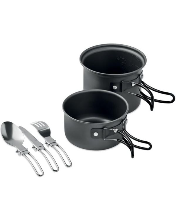 Potty Set 2 Camping Pots With Cutlery