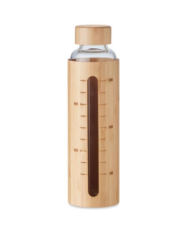 Shaumar Glass Bottle Bamboo Lid 600ml