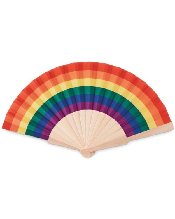 "Bowfan" Rainbow Wooden Hand Fan