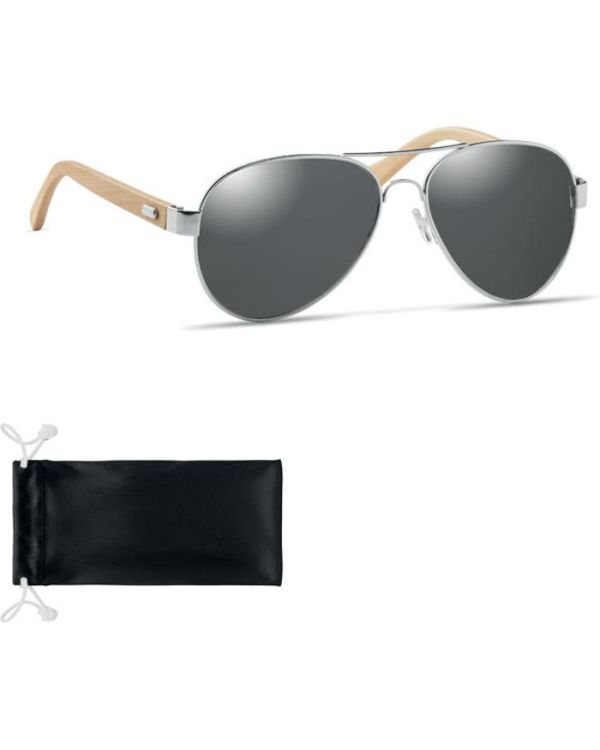"Honiara" Bamboo Sunglasses In Pouch
