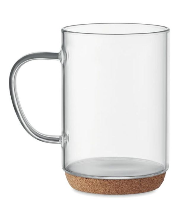 Lisbo Glass Mug 400ml With Cork Base