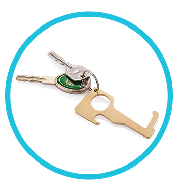 Brass Hygienic Zero Contact Keychain