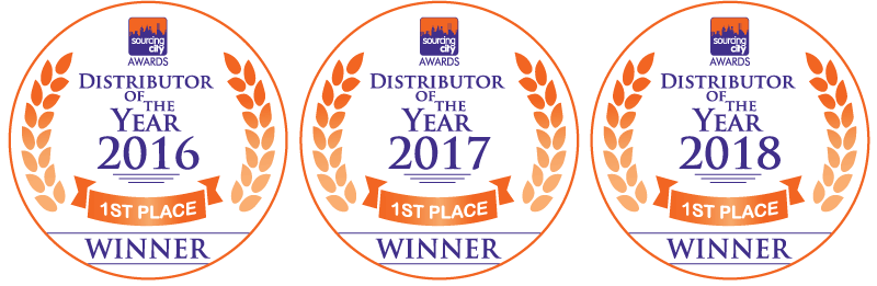 1st Place: Sourcing City Distributor of the Year 2016, 2017 & 2018 1st Place: Sourcing City Distributor of the Year 2016, 2017 & 2018